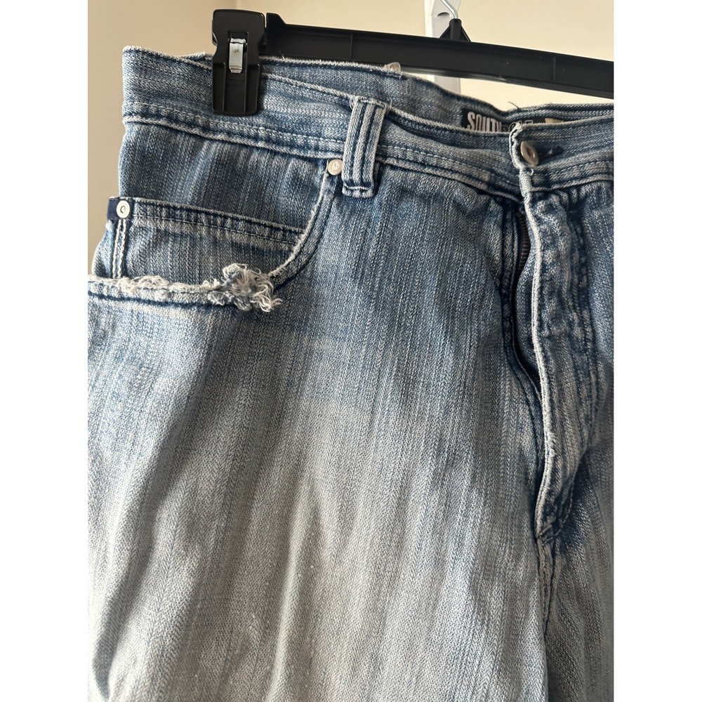Southpole Mens Baggy Denim Shorts Light Wash Blue Y2K Streetwear Size 36 - Picture 2 of 10